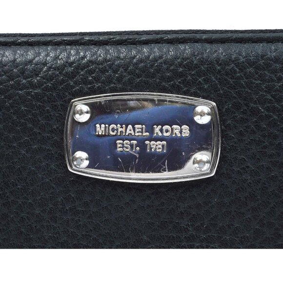 MICHAEL KORS Black Leather Long Zippered Wallet Wristlet - Picture 2 of 12